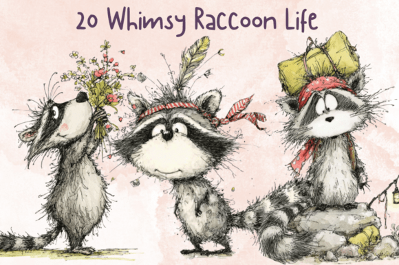 Download Storybook Whimsy Raccoon Clipart Set - Clipart Collection