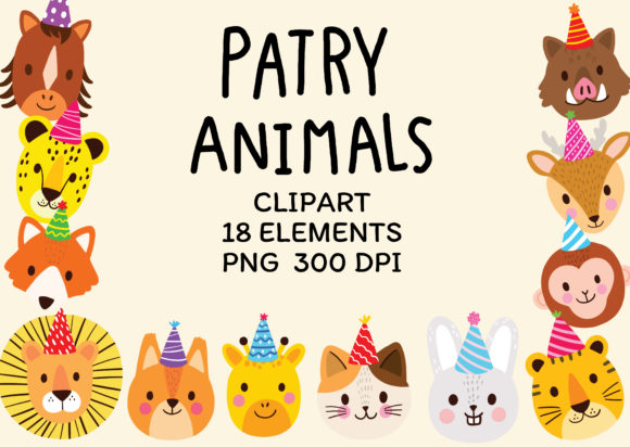 Download Cartoon Cute Wildlife Animal Clipart Set - Clipart Collection