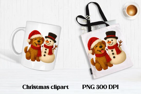Download Christmas Knitted Dog Clipart PNG Design - Clipart Collection