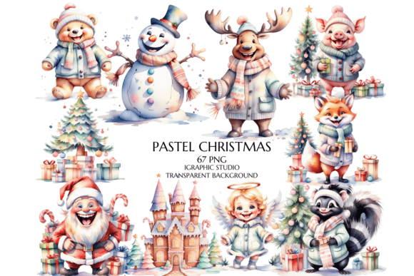 Download Pastel Christmas Clipart Clipart Bundle - Clipart Collection