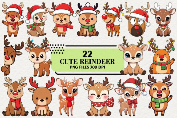 Download Cute Christmas Reindeer Clipart - Clipart Collection