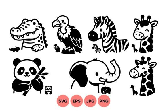 Download Cute Safari Animal Clipart Pack - Clipart Collection
