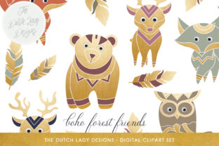 Download Boho Forest Friends Clipart Set - Clipart Collection
