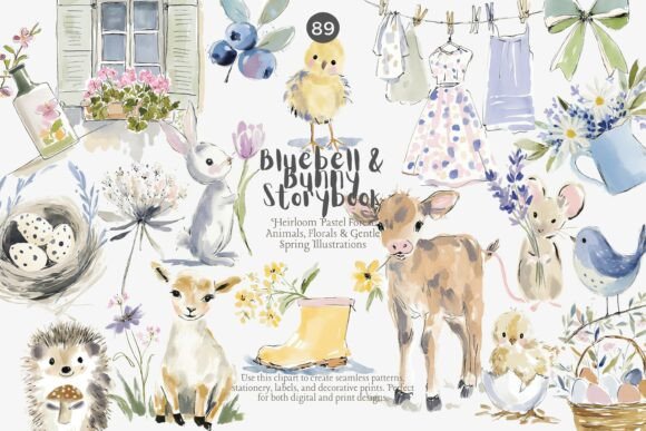 Download Spring Woodland Nursery Clipart Bundle - Clipart Collection