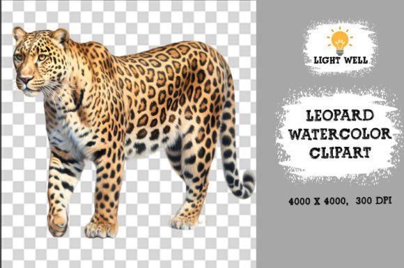 Download Cute Wildlife Leopard Watercolor Clipart - Clipart Collection