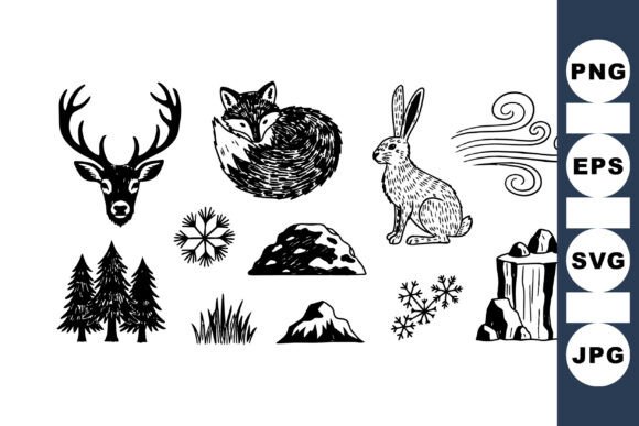 Download Rustic Woodland Animal Clipart Set - Rustic Collection