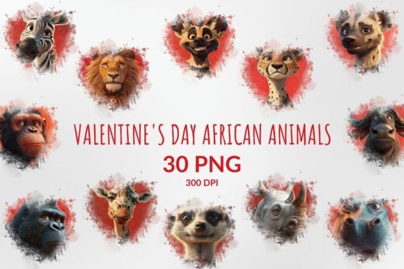 Download Valentine's Day African Animals Clipart - Africa Collection