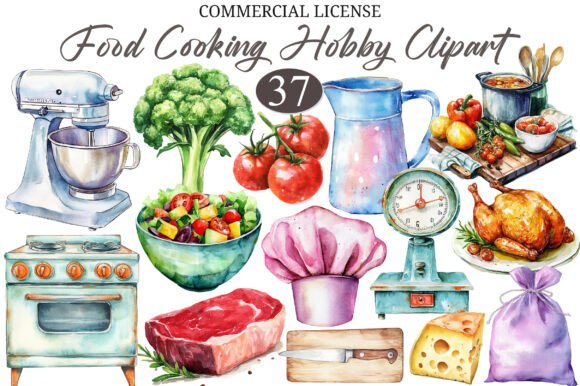 Download Watercolor Food Cooking Hobby Clipart - Clipart Collection