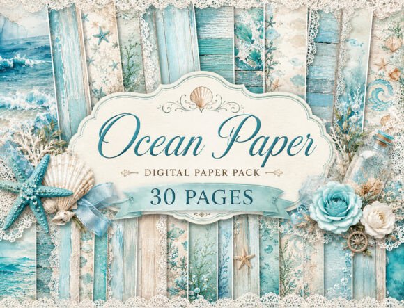 Download Ocean Shells Digital Paper - Ocean Collection