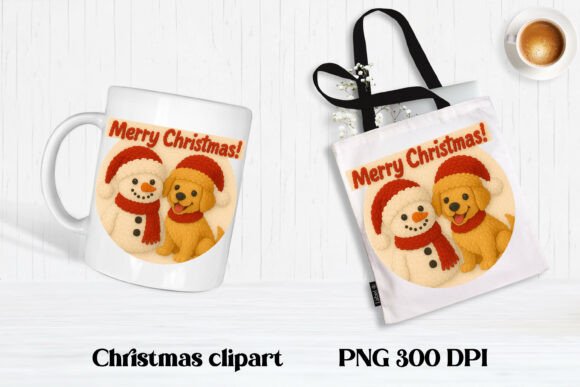 Download Christmas Knitted Dog Clipart PNG Design - Clipart Collection