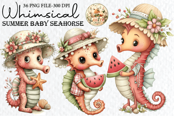 Download Whimsical Summer Baby Seahorse Clipart - Clipart Collection