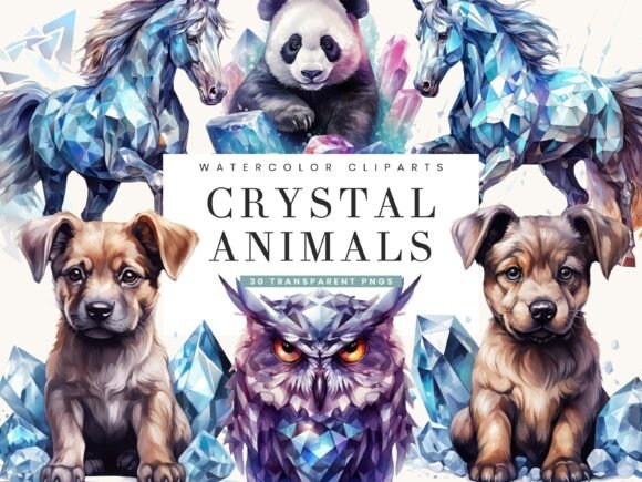 Download Watercolor Crystal Animals Clipart - Clipart Collection