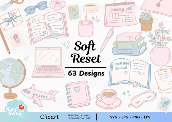 Download Soft Reset Cozy Clipart Bundle | Pastel - Clipart Collection