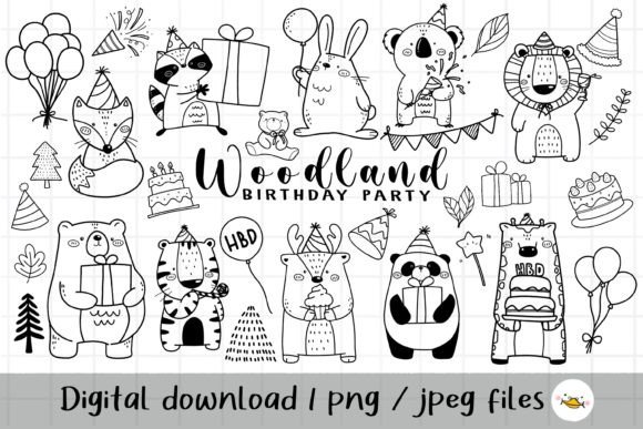Download Woodland Birthday Party Clipart - Clipart Collection