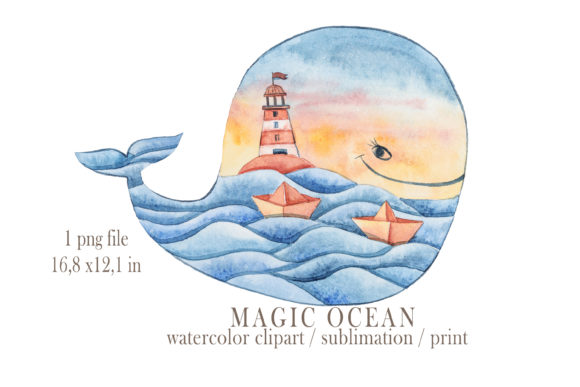 Download Watercolor Nautical Whale Clipart - Clipart Collection