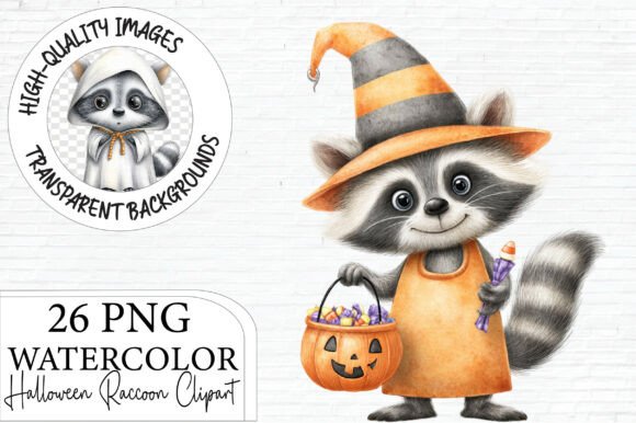 Download Halloween Raccoon Clipart Bundle PNG - Clipart Collection