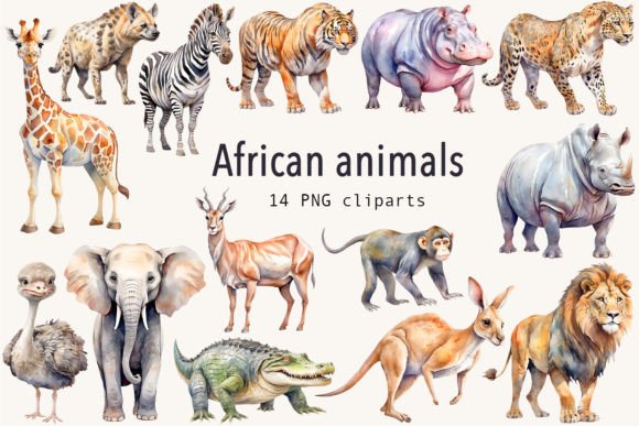 Download African Animals Clipart Set - Africa Collection