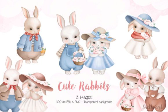 Download Cute Rabbits Clipart - Clipart Collection