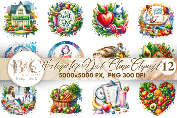 Download Watercolor Diet Clinic Clipart Clipart - Clipart Collection
