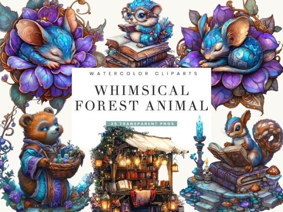 Download Whimsical Forest Animal Clipart Bundle - Clipart Collection