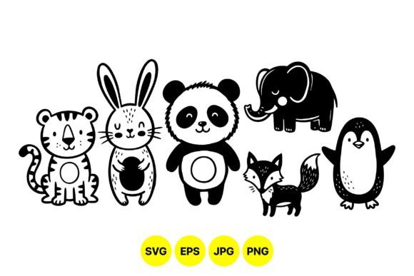 Download Cute Animal SVG Clipart Set - Clipart Collection