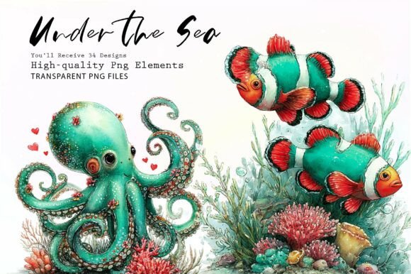 Download Under the Sea PNG Clipart Set - Clipart Collection