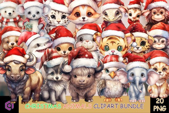 Download Christmas Animals Clipart Bundle - Clipart Collection