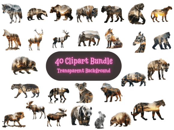 Download Double Exposure Wildlife Clipart Bundle - Clipart Collection