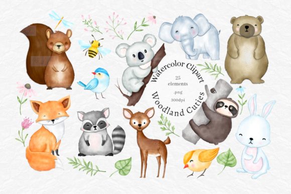 Download Cute Watercolor Woodland Animals Clipart - Clipart Collection