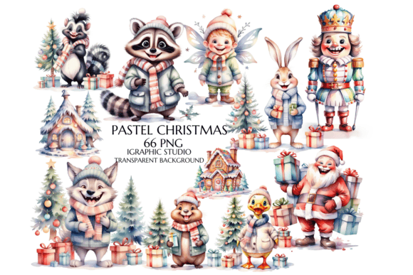 Download Pastel Christmas Clipart Bundle - Clipart Collection