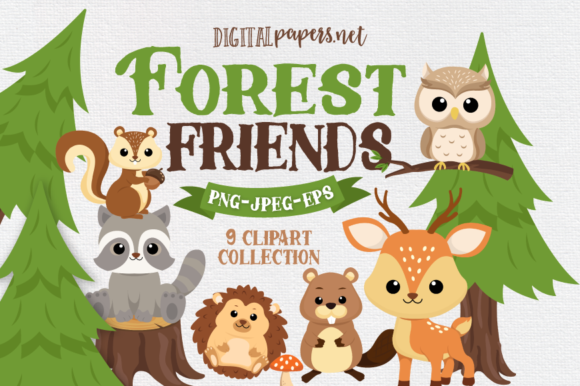 Download Forest Friends Clipart Set - Clipart Collection