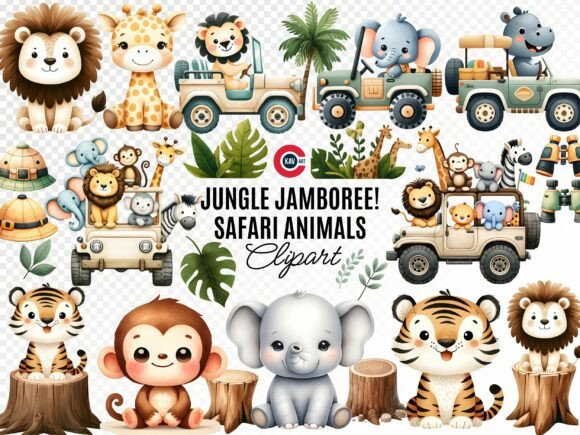 Download Safari Animals Watercolor Clipart Bundle - Clipart Collection