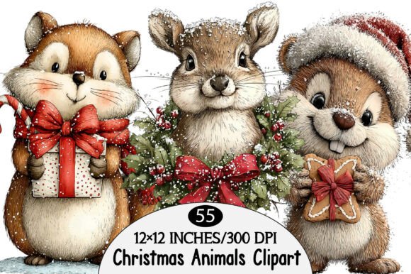 Download Christmas Woodland Animals Clipart - Clipart Collection