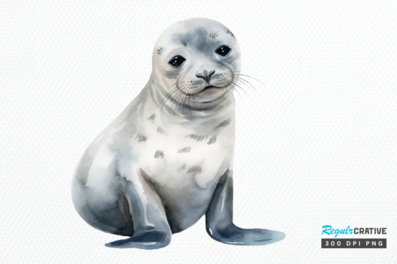 Download Watercolor Baby Seal Clipart Png Design - Clipart Collection