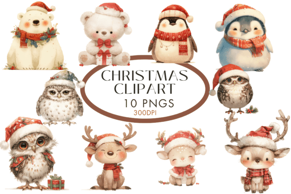 Download Santa Hat Christmas Animals Clipart - Clipart Collection
