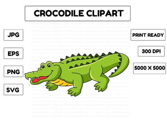 Download Crocodile Animal Cartoon Colored Clipart - Clipart Collection