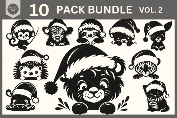 Download Santa Animals SVG Clipart Silhouette PNG - Clipart Collection