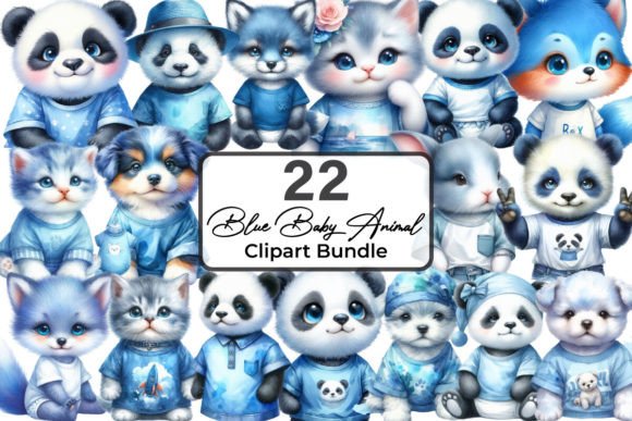 Download Blue Baby Animal Clipart Bundle - Clipart Collection