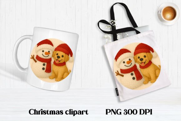 Download Christmas Knitted Dog Clipart PNG Design - Clipart Collection