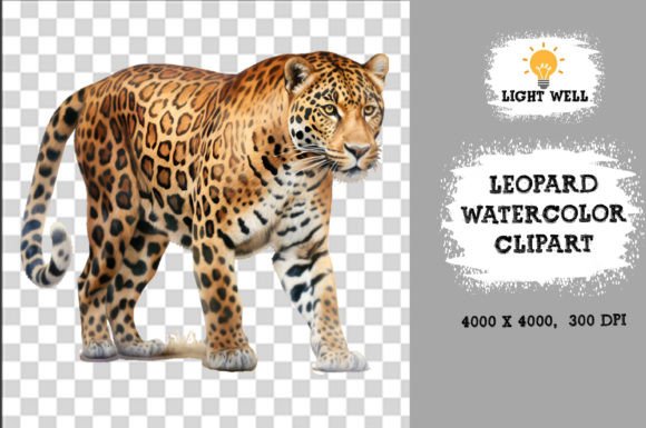Download Cute Wildlife Leopard Watercolor Clipart - Clipart Collection