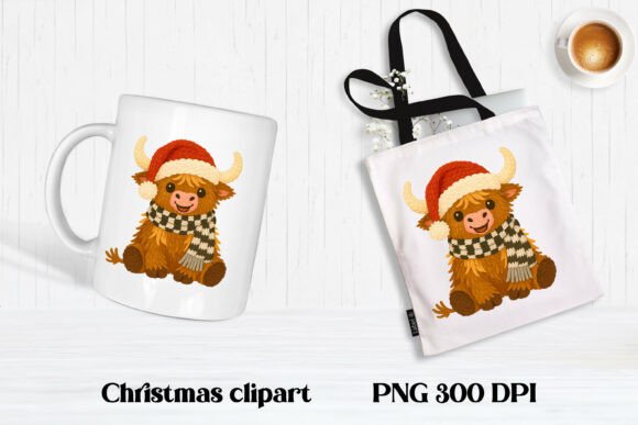 Download Christmas Knitted Cow Clipart PNG Design - Clipart Collection