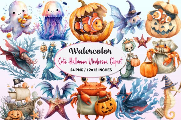 Download Cute Halloween Undersea Clipart - Clipart Collection