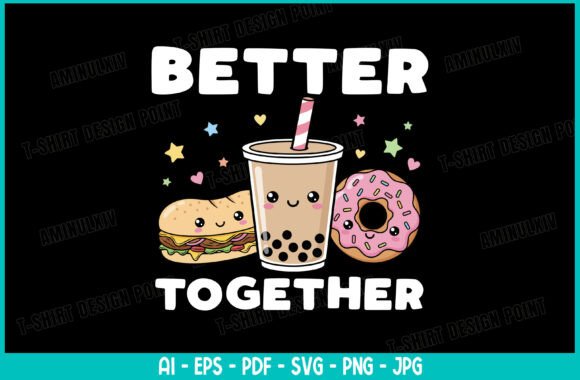 Download Cute Boba, Donut &amp; Sandwich Clipart Svg - Clipart Collection