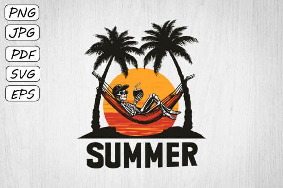 Download Funny Summer Skeleton Hammock Clipart - Clipart Collection