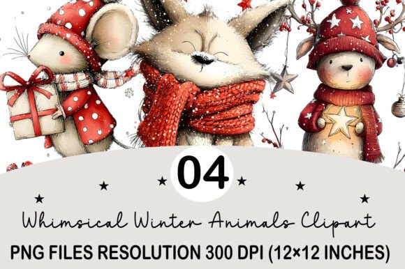 Download Whimsical Winter Animals Clipart - Clipart Collection