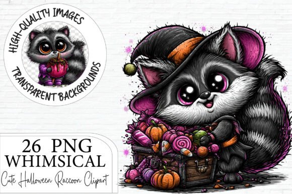 Download Cute Halloween Raccoon Clipart Bundle - Clipart Collection